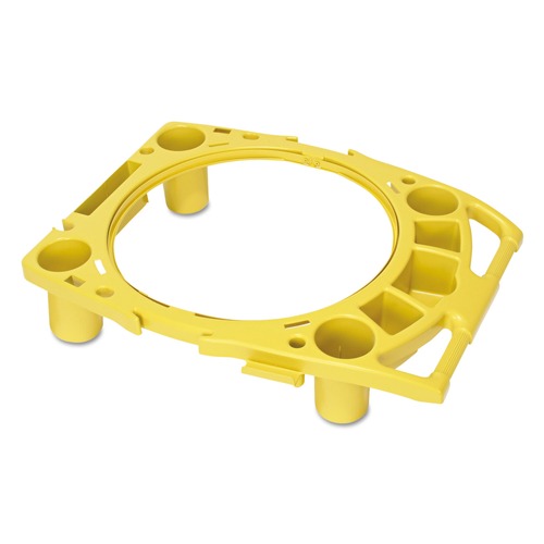 Cleaning Carts | Rubbermaid Commercial FG9W8700YEL 4-Compartment Standard Rim Caddy for Brute 32-1/2 in. Diameter Cans (Yellow) image number 0