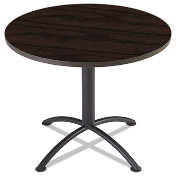PRODUCTS | Iceberg 69718 iLand 36 in. x 29 in. Round Top, Contoured Edges, Cafe-Height Table - Mahogany/Black