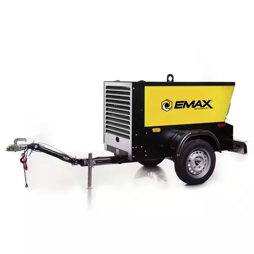 Air Compressors | EMAX EDS185TR 49 HP 185 CFM Kubota Diesel Driven Towable Rotary Screw Air Compressor image number 0