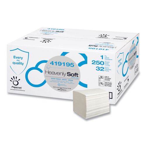Cleaning & Janitorial Supplies | Papernet 419195 1-Ply 4.1 x 5.1 Heavenly Soft Special Door Tissue - White (32/Carton) image number 0