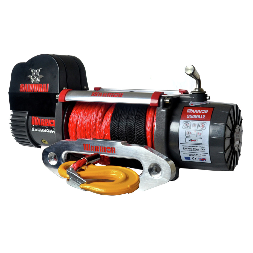 Warrior Winches 9,500 lb. Samurai Series Winch with Armortek Synthetic Rope
