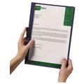 Office Jansan | Durable 221428 Holds 60 Pages Letter Vinyl Duraclip Report Cover with Clip  - Clear/Navy (25/Box) image number 3