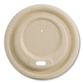 Cups and Lids | World Centric CULFB12GNLF Fiber Lids for 10 to 20 oz Hot Cups - Natural (1000/Carton) image number 0