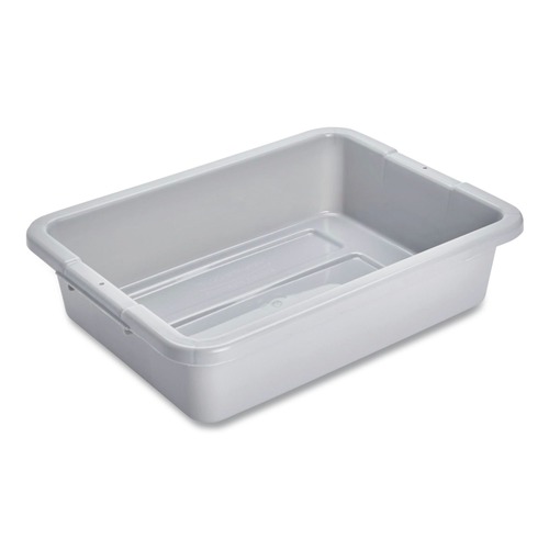 Cleaning Carts | Rubbermaid Commercial FG334900GRAY 20 in. x 15 in. x 5 in. Bus/Utility Tote - Gray image number 0