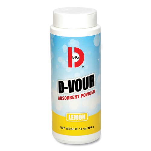 Cleaning & Janitorial Supplies | Big D Industries 016600 16 oz. D-Vour Absorbent Powder - Lemon (6/Carton) image number 0