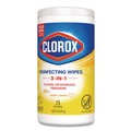 Cleaning & Janitorial Supplies | Clorox 01628 7 in. x 7.75 in. 1-Ply Bleach Free Disinfecting Cleaning Wipes - Crisp Lemon White (6/Carton) image number 1