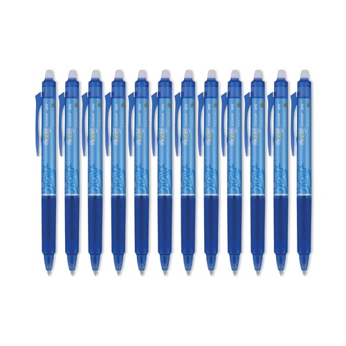 Pens | Pilot 32521 Frixion Clicker Erasable Gel Pen, Retractable, Extra-Fine 0.5 Mm, Blue Ink, Blue Barrel, Dozen image number 0