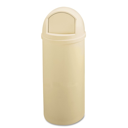Trash & Waste Bins | Rubbermaid Commercial FG817088BEIG Marshal Classic Container, Round, Polyethylene, 25gal, Beige image number 0