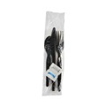 Cutlery | Boardwalk BWKFKTNSHWPSBLA 6-Piece Heavyweight Condiment/Fork/Knife/Napkin/Spoon Cutlery Kit - Black (250/Carton) image number 0