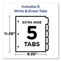 Office Jansan | Avery 16183 Write and Erase Big Tab 11 in. x 8.5 in. 5-Tab 3-Hole Punched Expandable Pocket Durable Plastic Dividers - Assorted (1-Set) image number 7