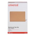 Office Jansan | Universal UNV16140 Reinforced Kraft Straight Top Tab File Folders - Legal Size, Brown (100/Box) image number 2