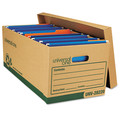 Universal 9523301 Recycled Heavy-Duty Record Storage Box - Letter, Kraft/Green (12/Carton) image number 5