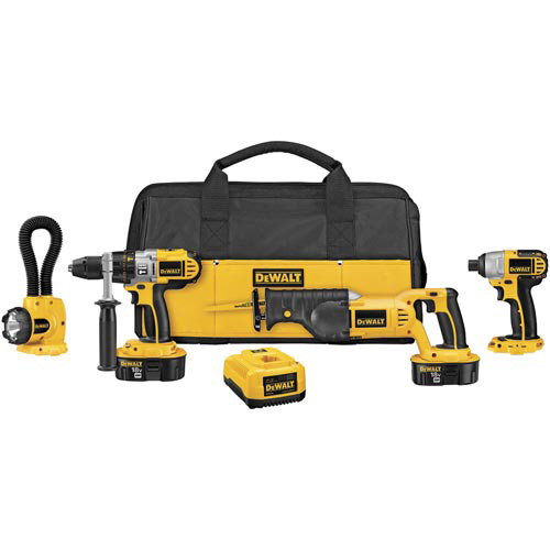 Combo Kits | Factory Reconditioned Dewalt DCK455XR 18V XRP Cordless 4-Tool Combo Kit with Contractor Bag image number 0