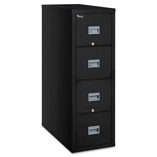 Office & Office Supplies | FireKing 4P2131-CBL Patriot by FireKing 20.75 in. x 31.63 in. x 52.75 in. 4 Legal/Letter File Drawers 1-Hour Fire Protection Insulated Fire File - Black image number 0