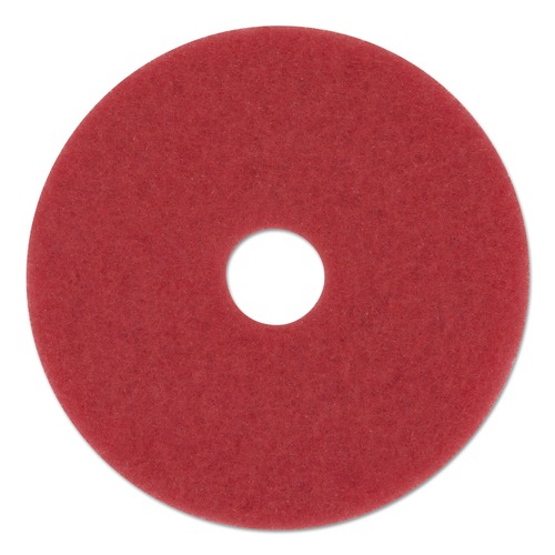 Cleaning & Janitorial Supplies | 3M 5100-20 20 in. Low-Speed Buffer Floor Pads - Red (5/Carton) image number 0
