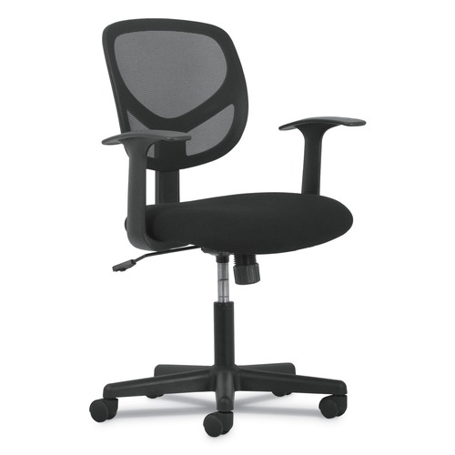  | Basyx HVST102 17 in. - 22 in. Seat Height 1-Oh-Two Mid-Back Task Chair Supports Up to 250 lbs. - Black image number 0