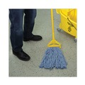 Mops | Boardwalk BWK2020B No. 20 Cut-End Cotton/Synthetic Fiber Standard Mop Head - Blue (12/Carton) image number 7