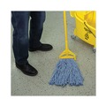 Mops | Boardwalk BWK2020B #20 Cut-End Standard Head Cotton/Synthetic Fiber Mop Head - Blue (12/Carton) image number 7