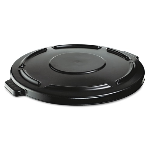 Rubbermaid Commercial FG264560BLA Brute Round 22-1/4 in. Flat Top Lid - Black image number 0