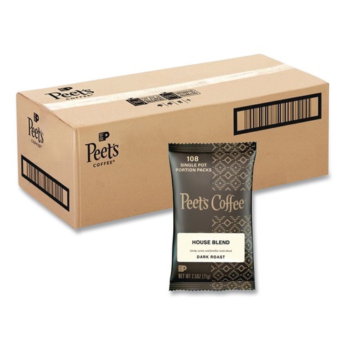 Coffee | Peet's Coffee & Tea 504915 House Blend 2.5 oz. Frack Pack Coffee Portion Packs (18/Box) image number 0