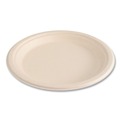 Food Service | Boardwalk BWKPLATE9NPFA 9 in. Diameter Bagasse PFAS-Free Dinnerware Plate - Tan (500/Carton) image number 4