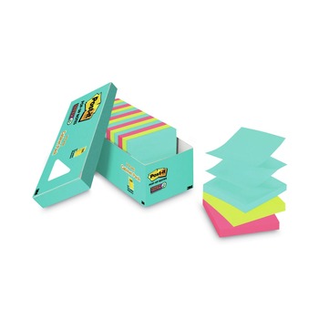 3M 3 in. x 3 in. Pop-up Note Refill Cabinet Pack - Supernova Neons Collection Colors (18 Pads/Pack)