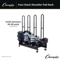 Office Filing Cabinets & Shelves | Champion Sports FBSPR4 24 in. x 59 in. x 68 in. 176 lb Capacity Mobile Four-Stack Shoulder Pad Rack - Black image number 4