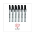 Office Jansan | Universal UNV27420 Fine 0.7 mm Stick Ballpoint Pen - Black Ink, Gray/Black Barrel (1 Dozen) image number 3