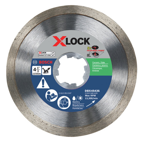 Grinding Wheels | Bosch DBX4543S X-LOCK Continuous Rim 4-1/2 in. Diamond Blade image number 0