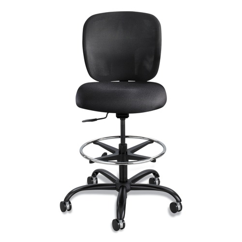  | Safco 3394BV Vue Series Heavy-Duty Extended Height Stool Vinyl Seat Nylon Mesh Back - Black image number 0