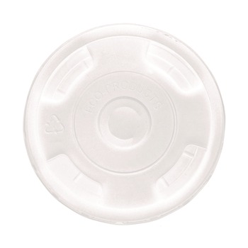 Eco-Products EP-CRFL BlueStripe Recycled Content 9 oz. to 24 oz. Cold Cup Flat Lids - Clear (10 Packs/Carton, 100/Pack)