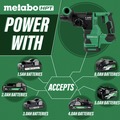 Rotary Hammers | Metabo HPT DH1826DAQ4M 18V MultiVolt Brushless SDS-Plus Lithium-Ion 1-1/32 in. Cordless Rotary Hammer (Tool Only) image number 10
