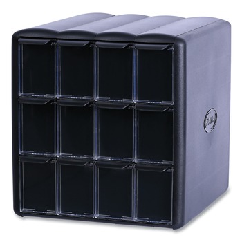FLAVIA 15.2 in. x 17.2 in. x 16.3 in. 12-Compartments Four Column Merchandiser - Black