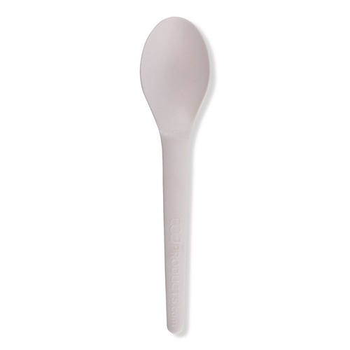 Labor Day Sale! Save $30 off $199! | Eco-Products EP-S013-W Plantware 6 in. Spoon Compostable Cutlery - White (1000/Carton) image number 0