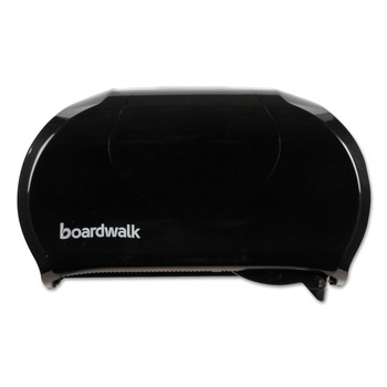 Boardwalk R3670BKBW Standard 13 in. x 8-3/4 in. Twin Toilet Tissue Dispenser - Black