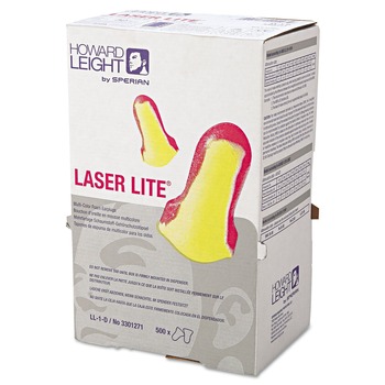 JOBSITE ACCESSORIES | Howard Leight by Honeywell LL-1-D Laser Lite Single-Use Cordless Earplugs - Magenta/Yellow (500 Pairs/Box)