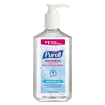 PURELL 3659-12 12 oz. Pump Bottle Advanced Clean Scent Refreshing Gel Hand Sanitizer