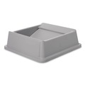 Trash & Waste Bins | Rubbermaid Commercial FG266400GRAY 20.13 in. Plastic Untouchable Square Swing Top Lid - Gray image number 2