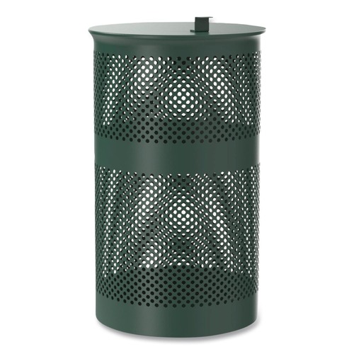 Trash & Waste Bins | Furloo FLO1TG 13-Gallon Top Door Heavy-Duty Outdoor Pet Waste Trash Can with Lid - Green image number 0