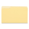 File Folders | Universal UNV10524 1/3 Cut Tabs Legal Size Assorted Deluxe Colored Top Tab File Folders - Yellow/Light Yellow (100/Box) image number 2