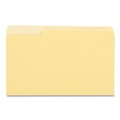 File Folders | Universal UNV10524 1/3 Cut Tabs Legal Size Assorted Deluxe Colored Top Tab File Folders - Yellow/Light Yellow (100/Box) image number 2