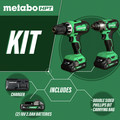 Combo Kits | Metabo HPT KC18DFXM 18V MultiVolt Brushed Lithium-Ion 1/2 in. Cordless Hammer Drill and 1/4 in. Impact Driver Combo Kit with 2 Batteries (2 Ah) image number 1