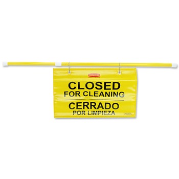 Rubbermaid Commercial Site Safety Multi-Lingual 50 in. x 1 in. x 13 in. Hanging Sign - Yellow