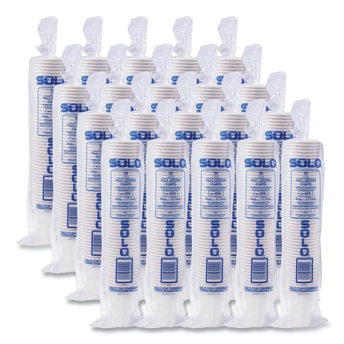 Cups and Lids | SOLO 376W-2050 6 oz. Single-Sided Poly Paper Hot Cups - White (1000/Carton) image number 0
