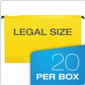 Office Jansan | Pendaflex 6153 1/5 YEL 1/5-Cut Tabs Legal Size SureHook Hanging Folders - Yellow (20/Box) image number 6
