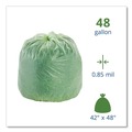 Office Jansan | Stout by Envision E4248E85 EcoSafe-6400 42 in. x 48 in. 0.85 mil. 48 Gallon Compostable Bags - Green (40/Box) image number 2