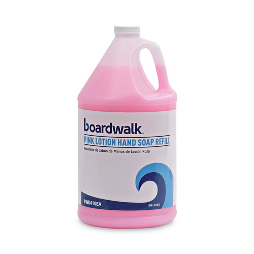 Hand Soaps | Boardwalk 1807-04-GCE00 1 Gallon Cherry Scent Mild Cleansing Pink Lotion Soap (4/Carton) image number 0