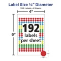 Office Jansan | Avery 05795 0.25 in. Diameter Handwrite Only Self-Adhesive Removable Round Color-Coding Labels - Assorted (192/Sheet, 4 Sheets/Pack) image number 6