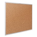 Office Jansan | Quartet 2303 36 in. x 24 in. Classic Series Cork Bulletin Board - Tan Surface, Silver Anodized Aluminum Frame image number 0