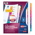Office Jansan | Avery 11163 11 x 9.25 Customizable TOC Ready Index Multicolor Extra-Wide Tab Dividers - White (8-Pieces/Set) image number 0